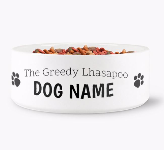 'The Greedy {breedShortName}' - Personalised Dog Bowl